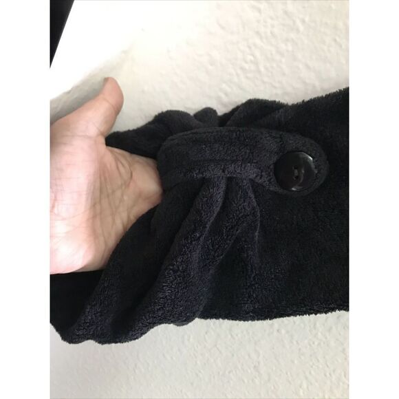 DC Comics Adult One Size Superhero Plush Fleece Mask Hooded Robe Logo Black Tie - Picture 7 of 16